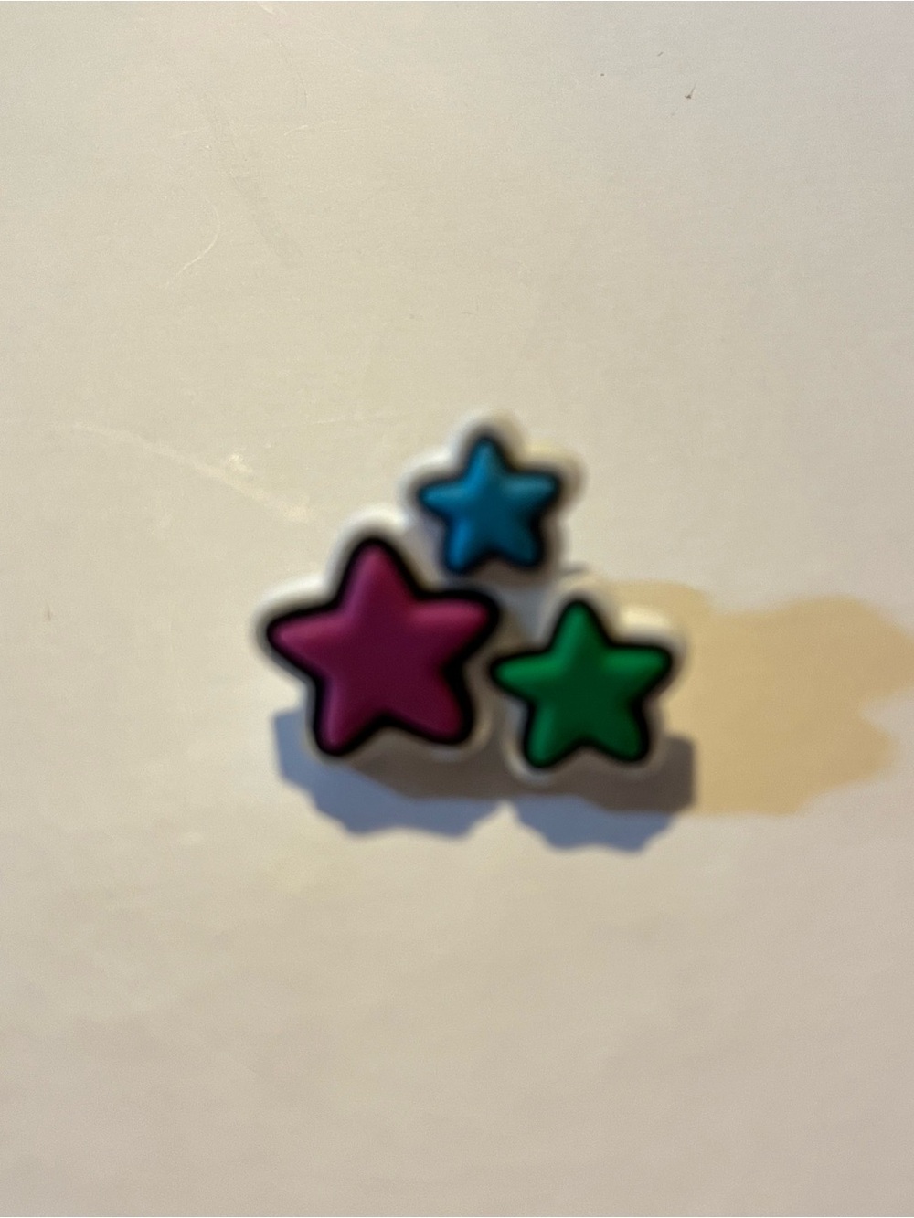Triple Star Jibbitz croc shoe charm - Pink, Green & Blue Stars